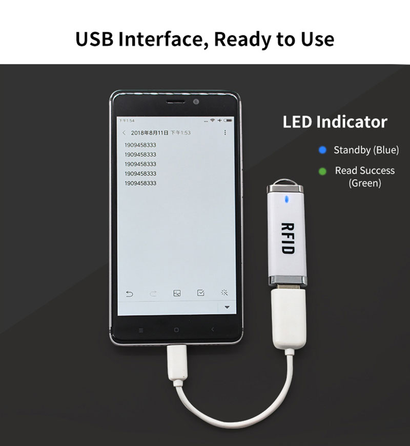 USB 形狀 RFID 迷你讀卡機 5