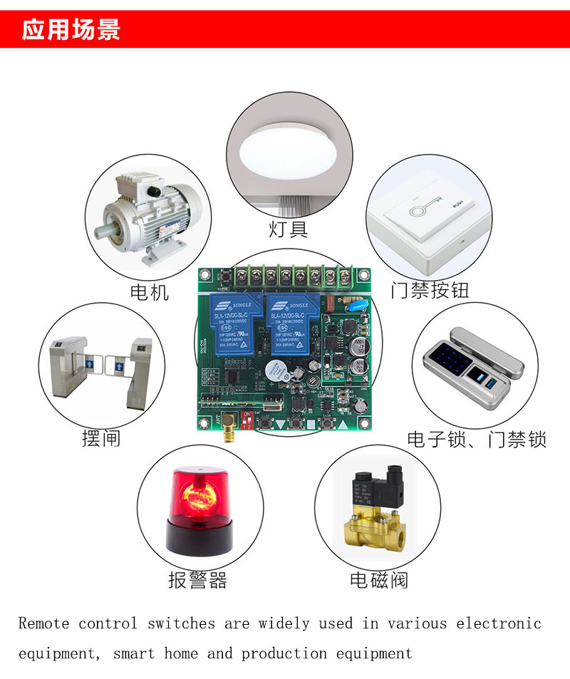 通用禁遙電壓雙向門門遙控電壓12-48V高功率馬達無線射頻遙控接收板6